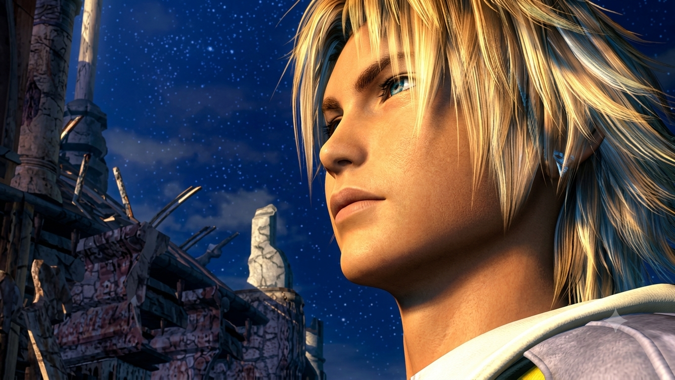 Tidus, Auron and party members during battle