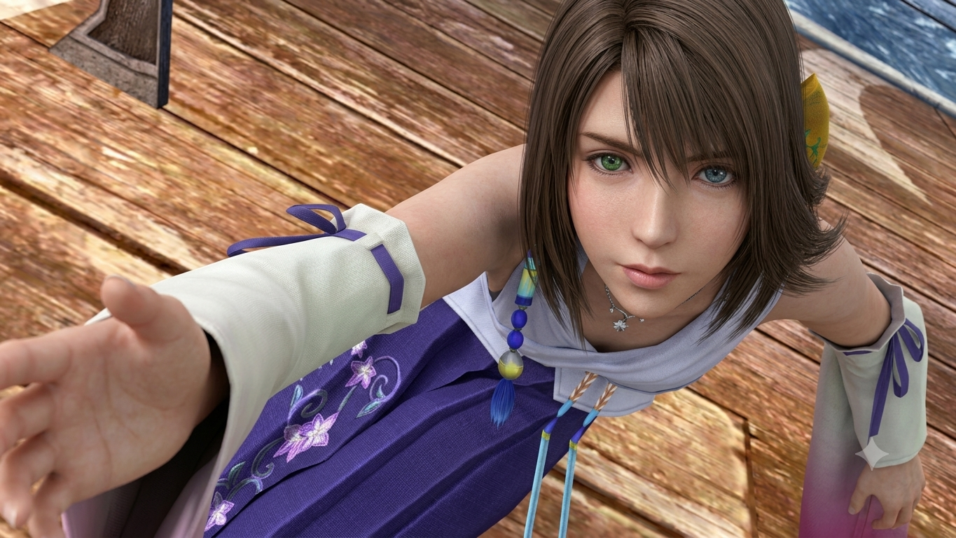 Yuna in her Songstress dressphere from Final Fantasy X-2