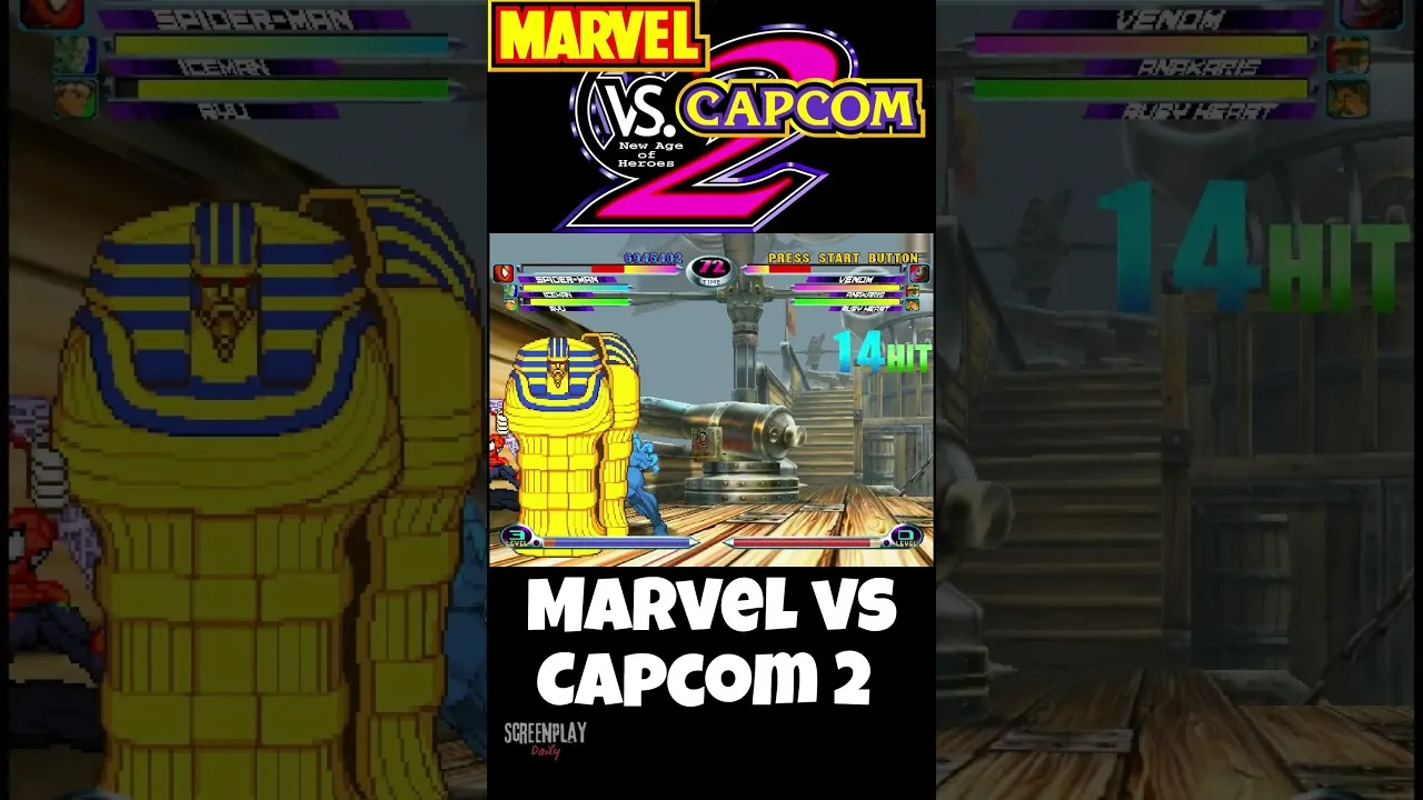 Marvel vs Capcom 2 Dreamcast Gameplay | Classic Arcade Fighting Action #gaming #shorts | ScreenPlayDaily